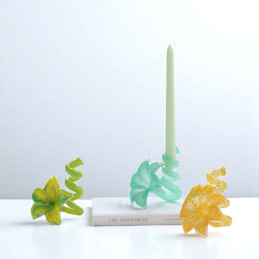Creative Flower-Shaped Glass Candle Holder