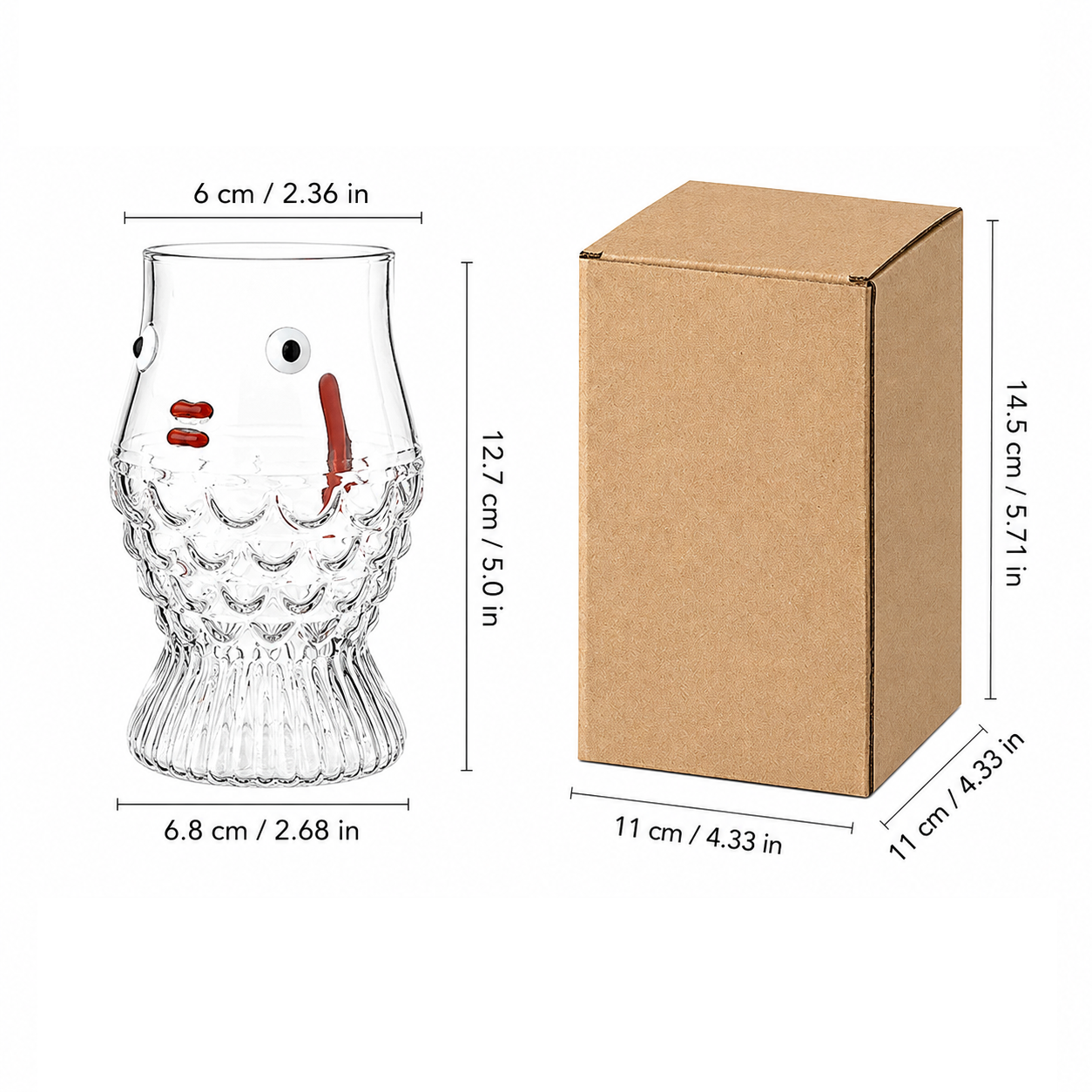 Cute Fish Glass Cup | Heat Resistant Cartoon Drinking Glass