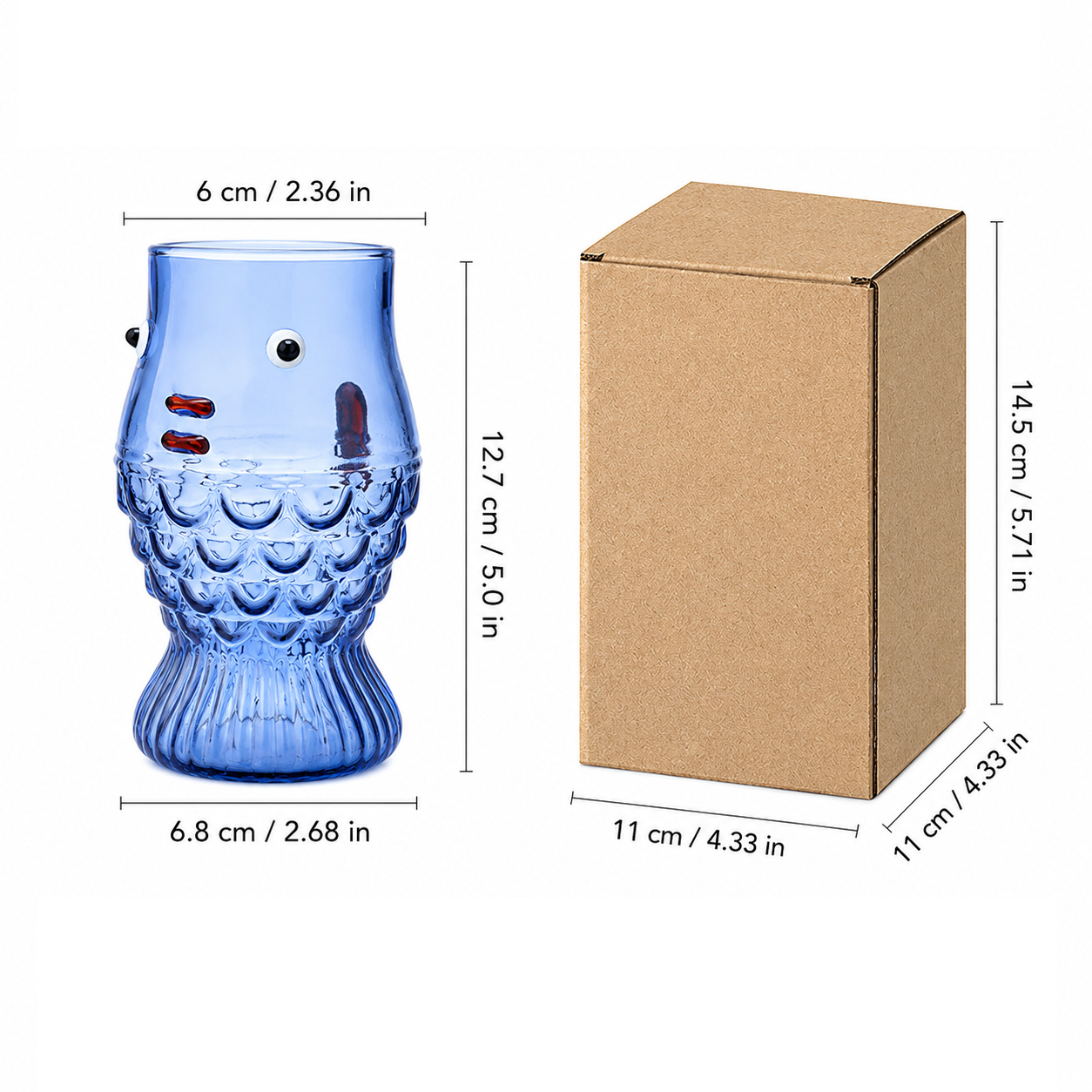 Cute Fish Glass Cup | Heat Resistant Cartoon Drinking Glass