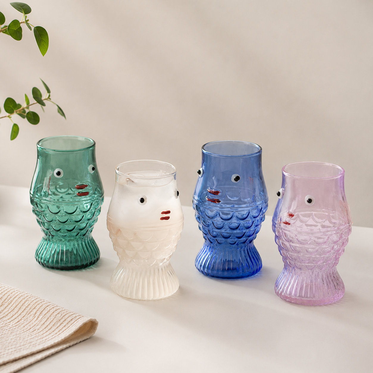 Cute Fish Glass Cup | Heat Resistant Cartoon Drinking Glass
