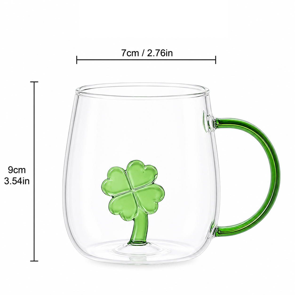 Cute Plant Glass Mug | 3D Floral Coffee Cup