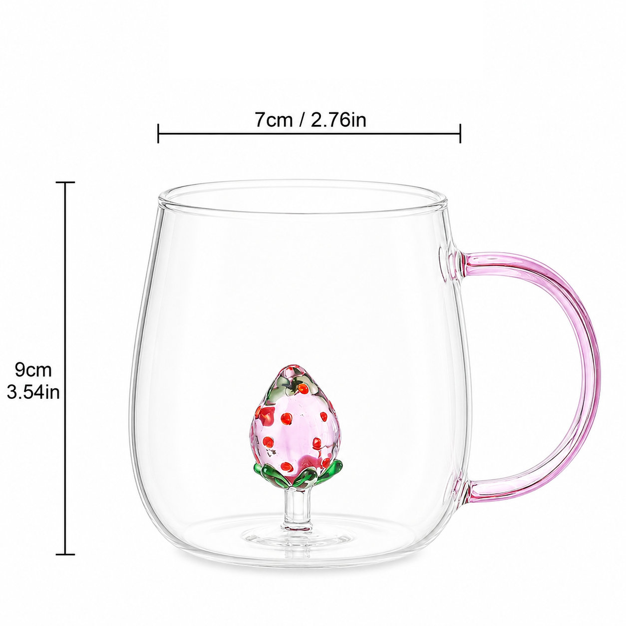 Cute Plant Glass Mug | 3D Floral Coffee Cup