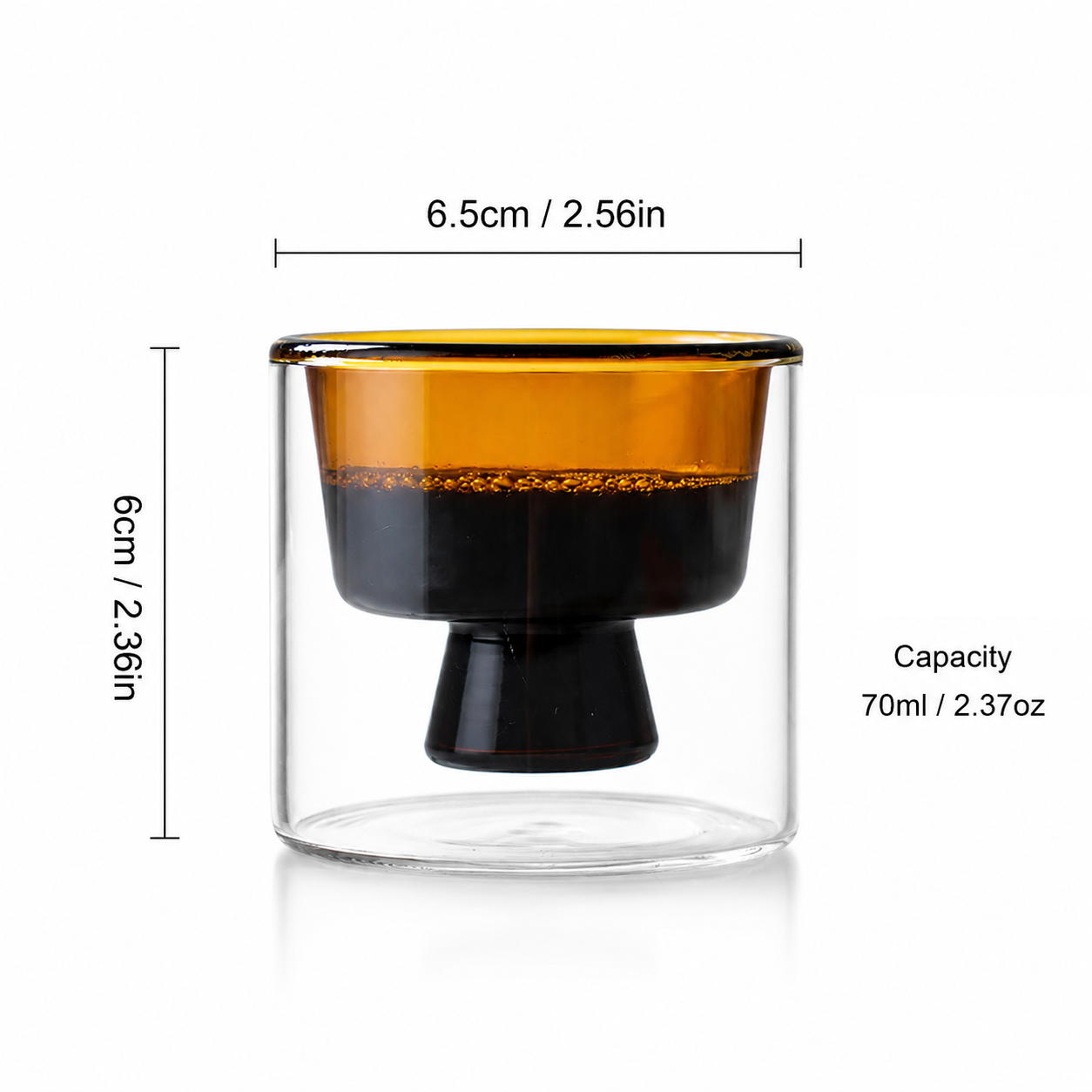 Double Wall Glass Coffee Cup | Insulated Espresso Mug