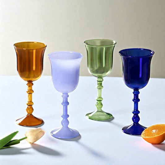French Colored Goblet | Vintage Wine Glass