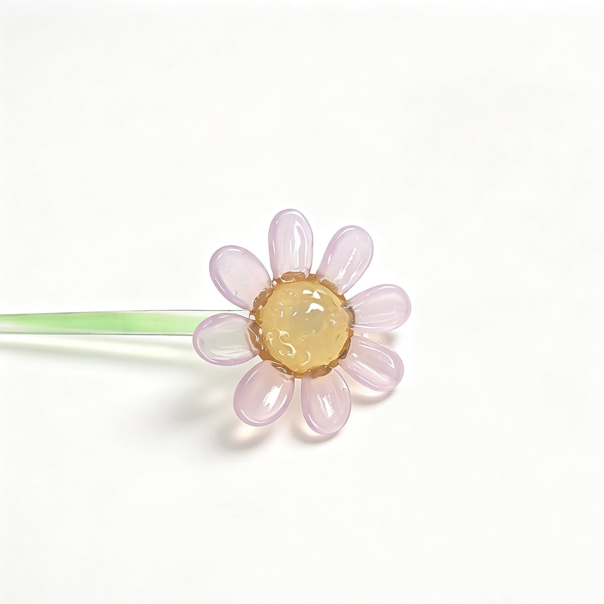 15cm Glass Daisy Flower Ornament | Decorative Floral Stirrer