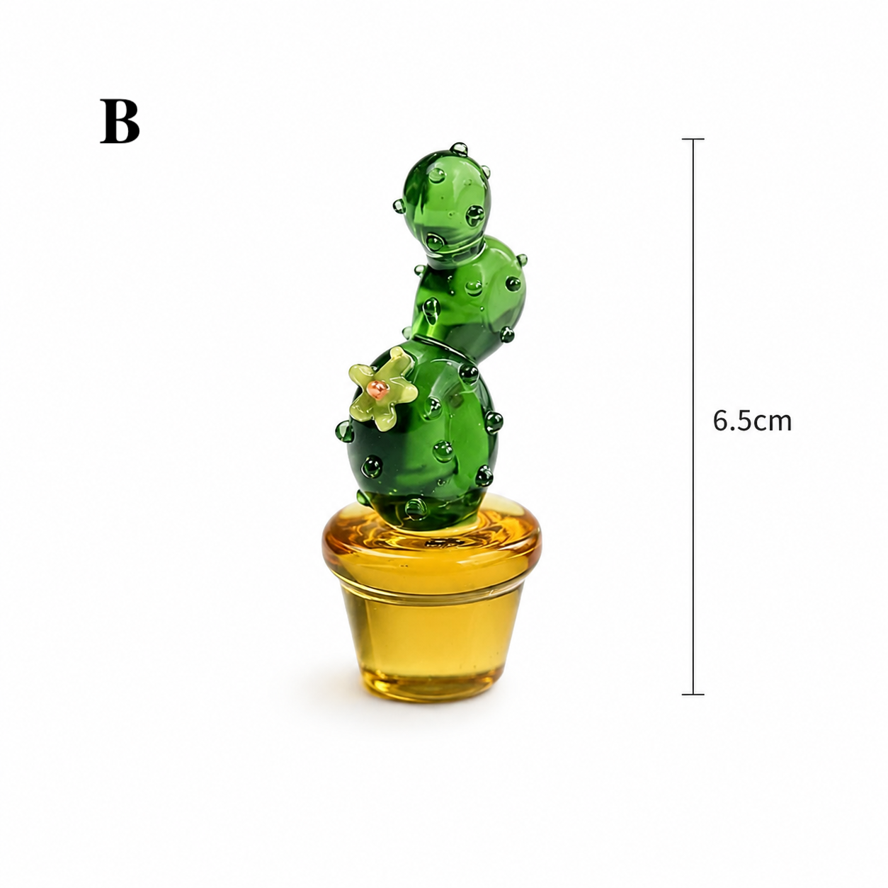 Handmade Glass Cactus Plant Mini Ornament Decor