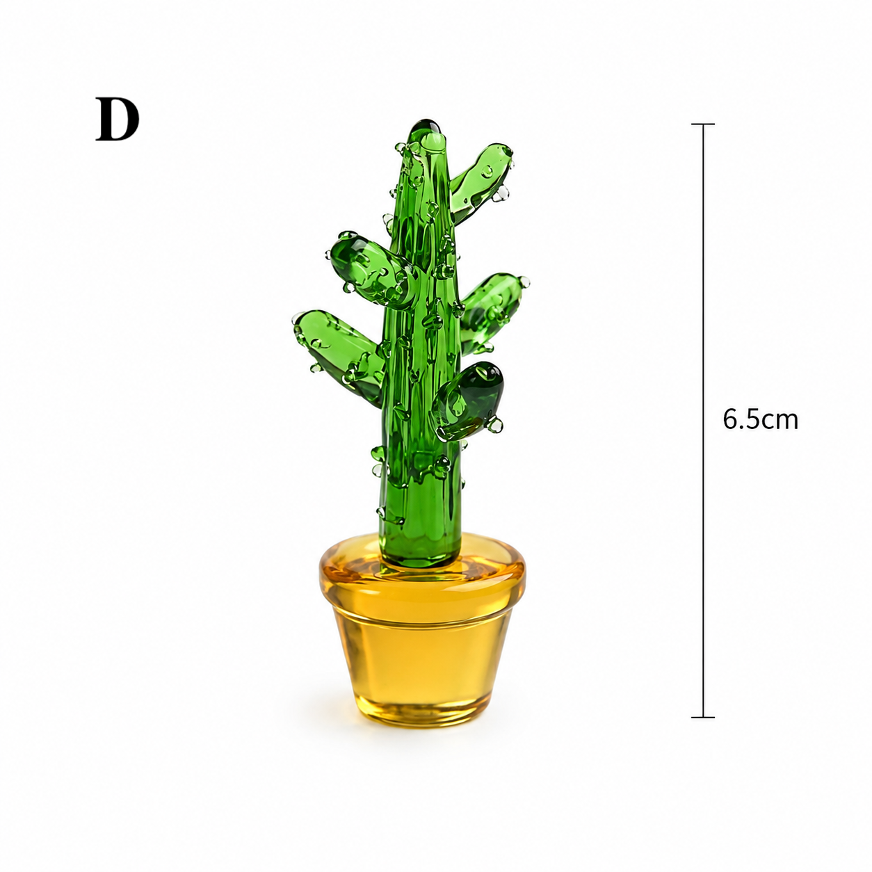 Handmade Glass Cactus Plant Mini Ornament Decor