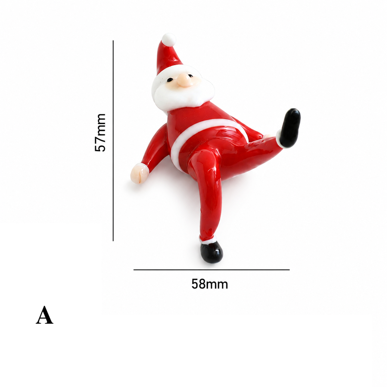 Glass Yoga Santa Figurine Christmas Holiday Ornament
