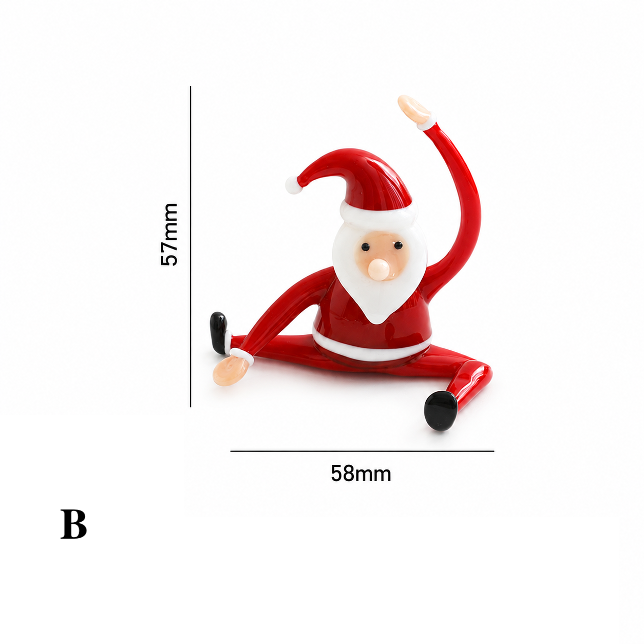Glass Yoga Santa Figurine Christmas Holiday Ornament