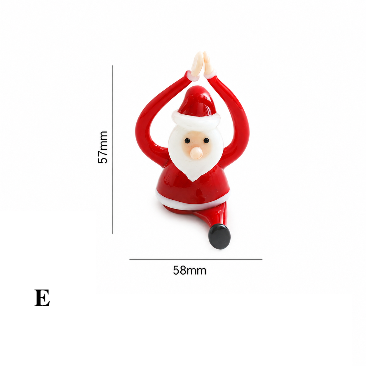 Glass Yoga Santa Figurine Christmas Holiday Ornament