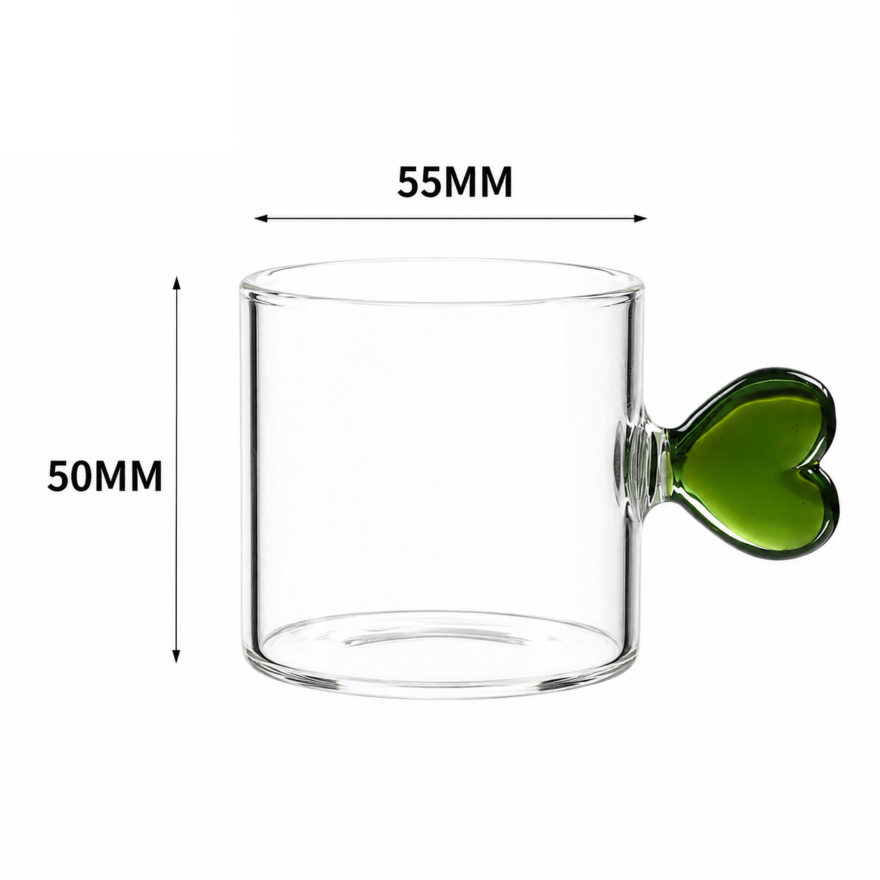 Heart Handle Borosilicate GlassCup | Expresso Coffee Cup