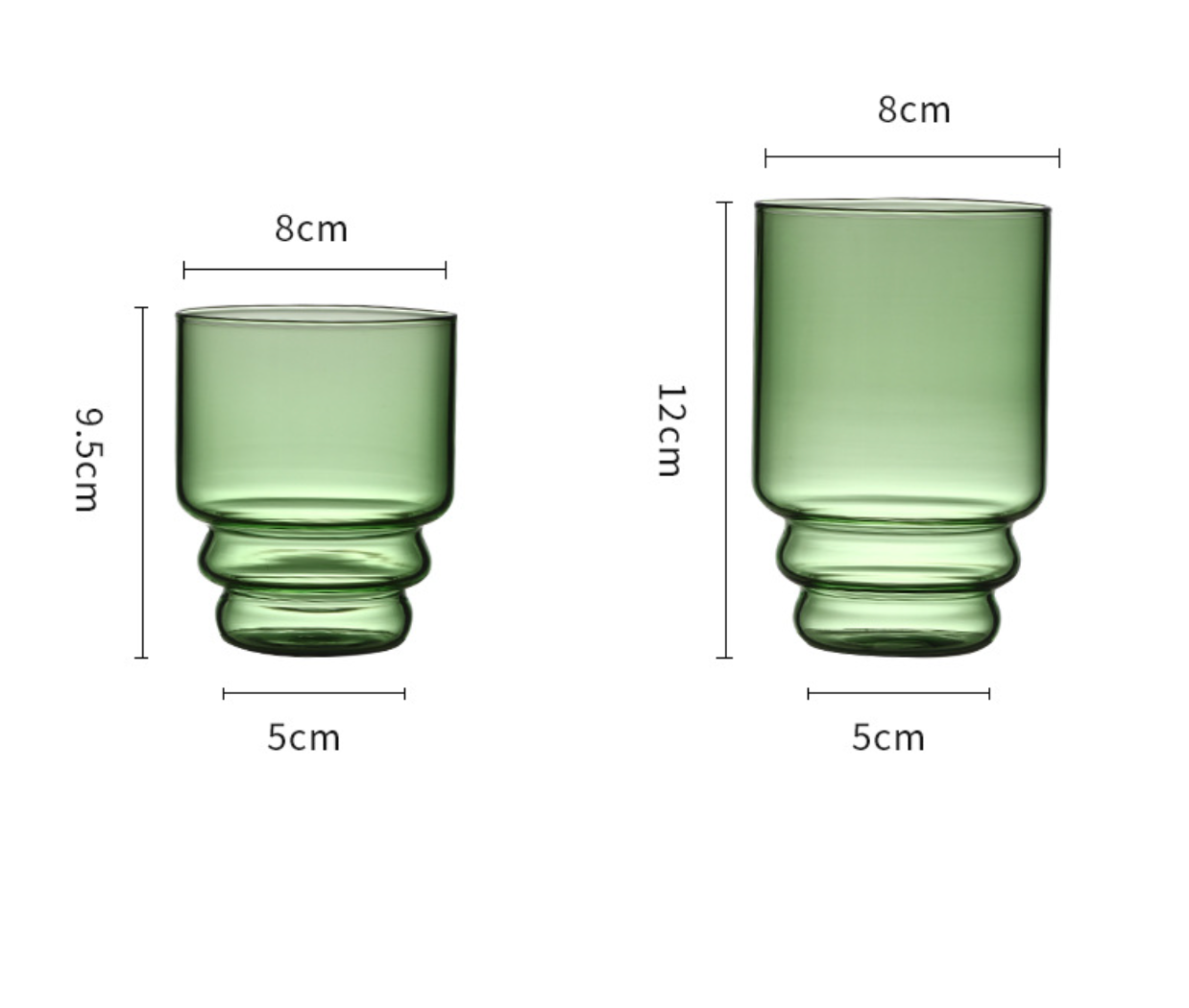 High Borosilicate Colored Glass Stackable Coffee & Tea Cups