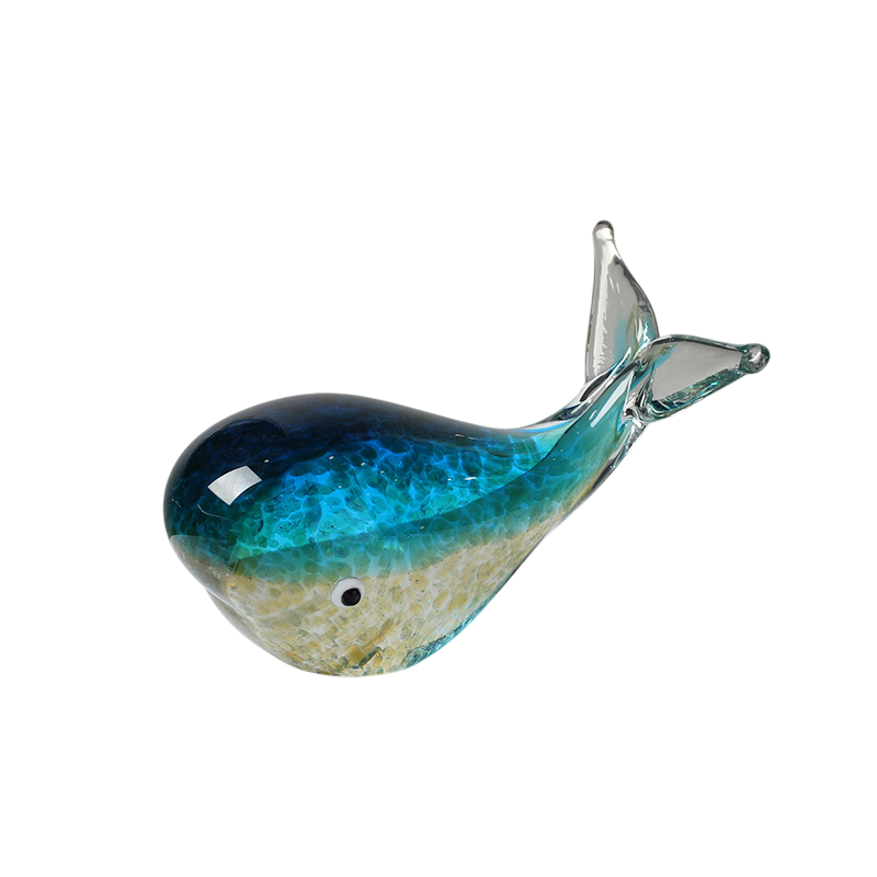 Luminous Glass Whale Figurine Ornament – Art Decor