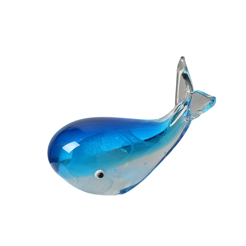 Luminous Glass Whale Figurine Ornament – Art Decor