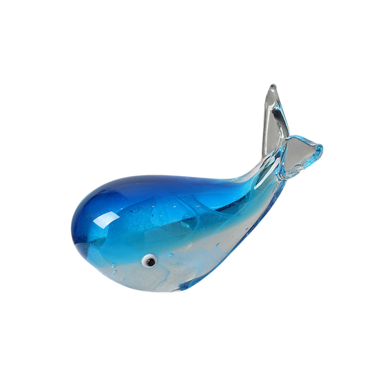 Luminous Glass Whale Figurine Ornament – Art Decor
