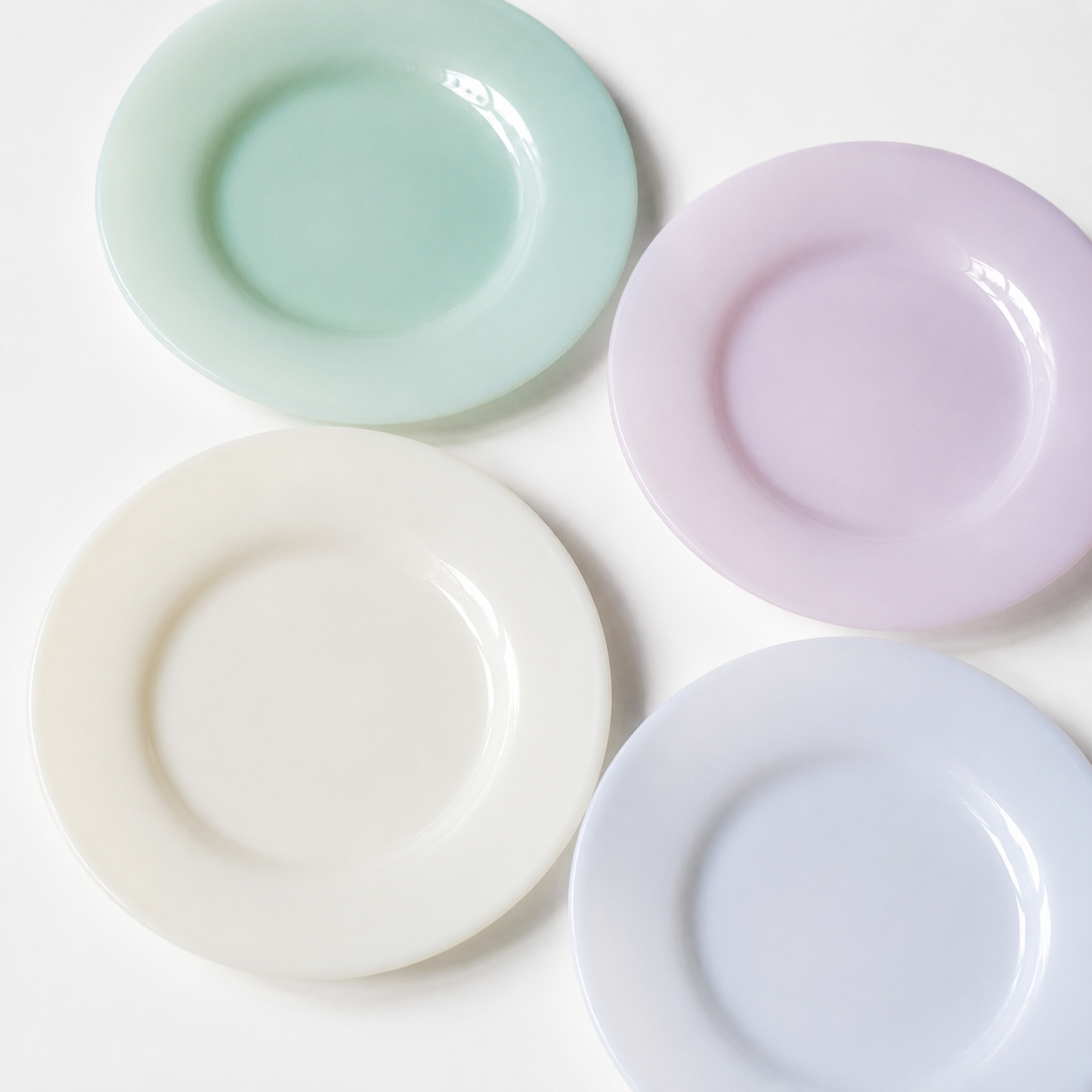 18cm Milk Jade Glass Dessert Plate | Serving Plate