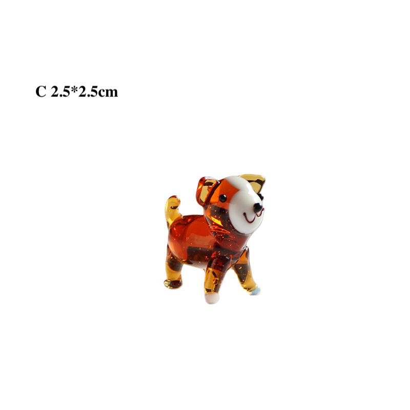 Mini Glass Dog Figurines Ornaments – Animal Desk Decor