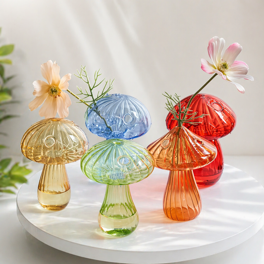 Mini Glass Mushroom Bud Vase