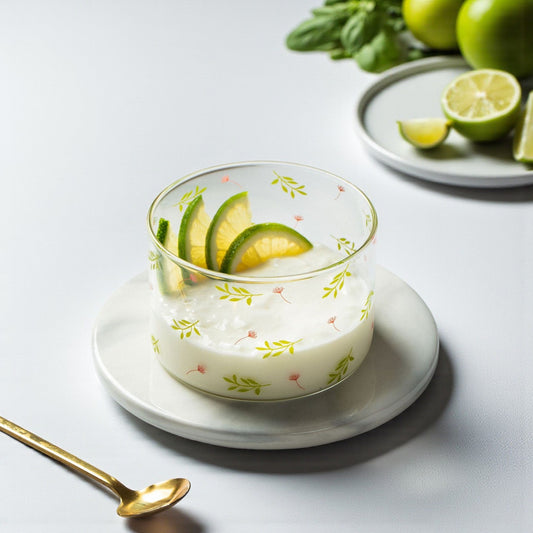 Minimalist High-Borosilicate Glass Bowl | Floral Design