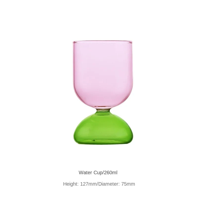 Modern Colorful Art Glass Water Carafe & Cup | Pitcher