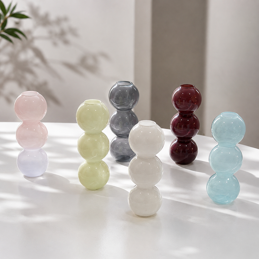 Nordic Bubble Glass Vase | Modern Mini Bud Vase