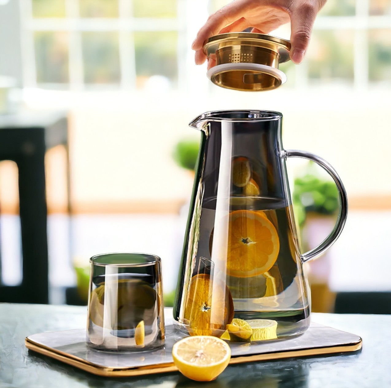 Transparent Heat-Resistant Water Jug | Water Kettle with Cup