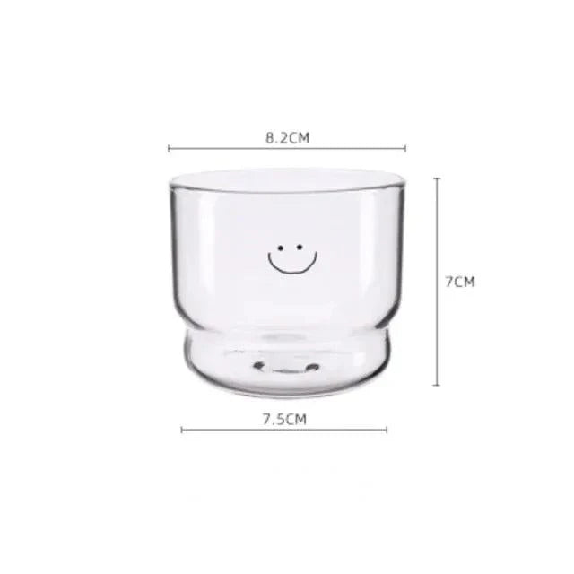 Love/ Happy Design Glass Cup for Milk Coffee Tea - huemabe - Creative Home Decor