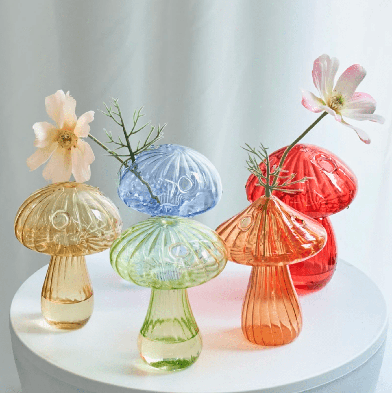 Mini Glass Mushroom Bud Vase - huemabe - Creative Home Decor