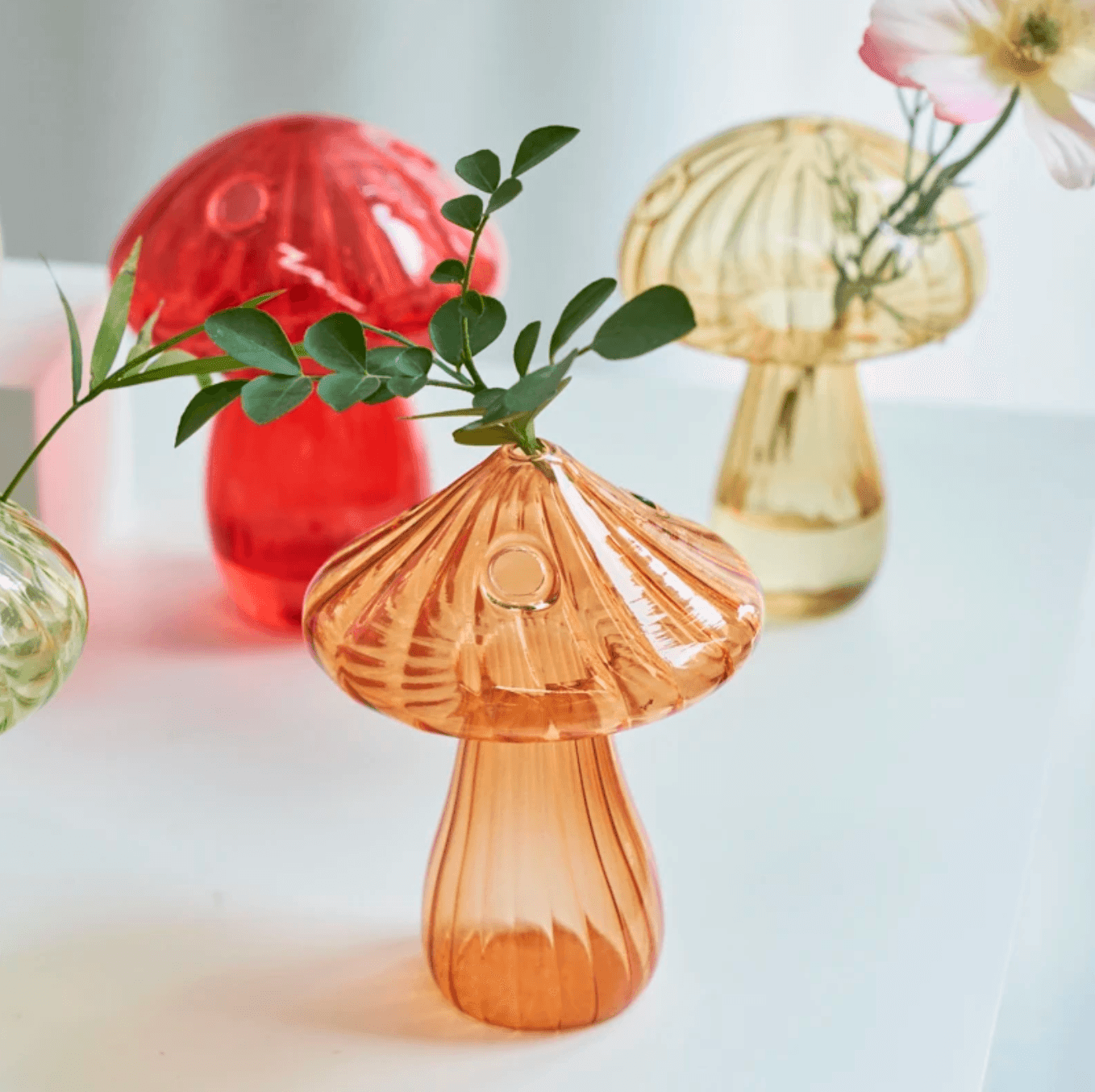 Mini Glass Mushroom Bud Vase - huemabe - Creative Home Decor