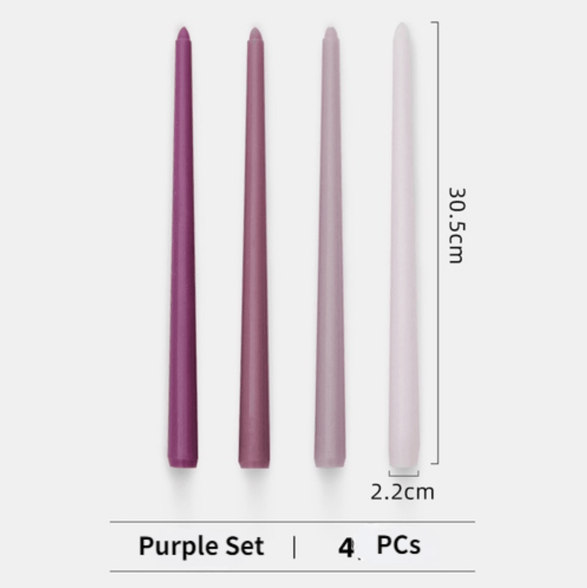 4pcs Unsented Taper Candles Set - huemabe - Creative Home Decor