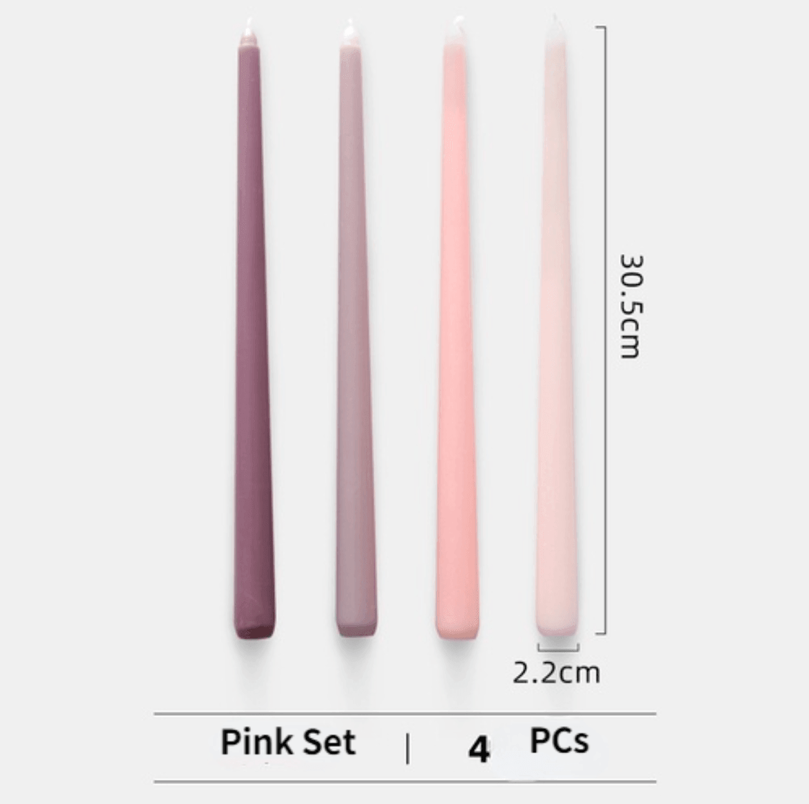 4pcs Unsented Taper Candles Set - huemabe - Creative Home Decor