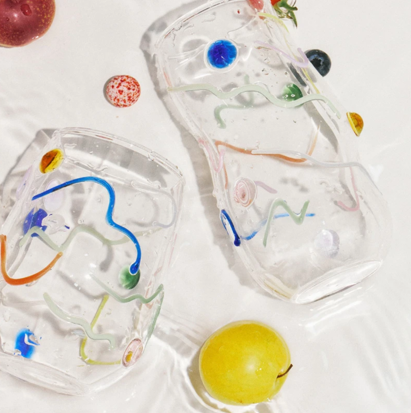 Candy Color Dots Glass Cup