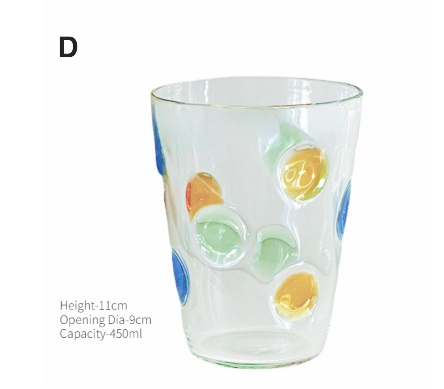 Candy Color Dots Glass Cup