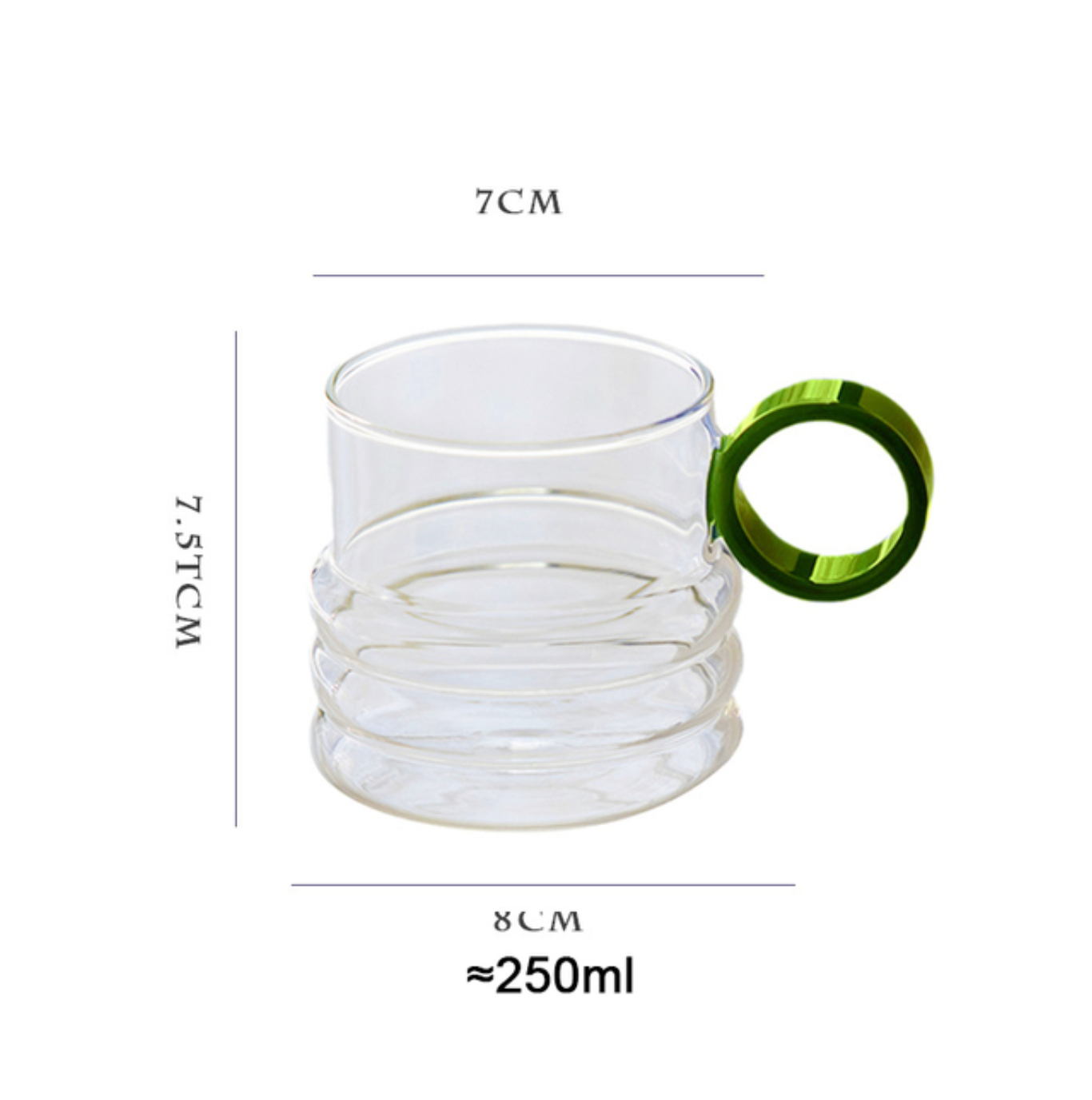 Colorful Handle Ripple Coffee Cup
