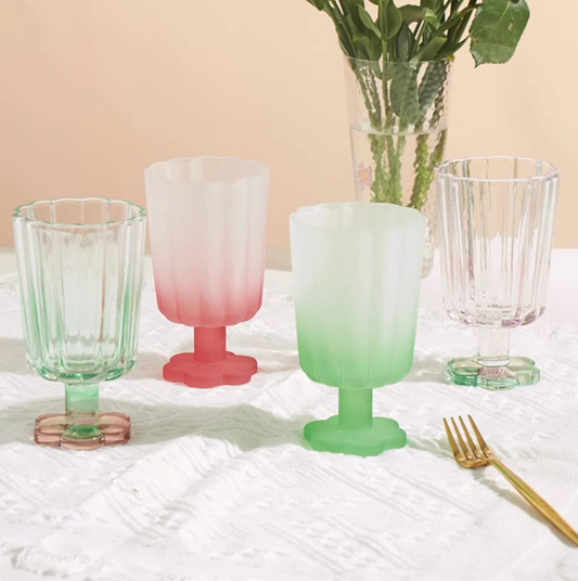 Flower Shape Ice Cream Dessert Drinking Glass Cup