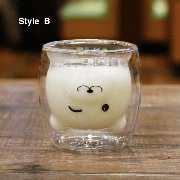 Bear Shaped Double Wall Glass Mugs - huemabe - Creative Home Decor