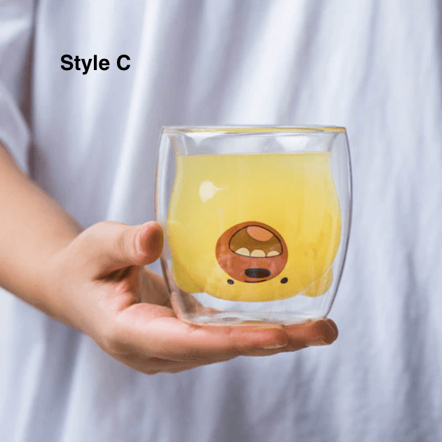 Bear Shaped Double Wall Glass Mugs - huemabe - Creative Home Decor