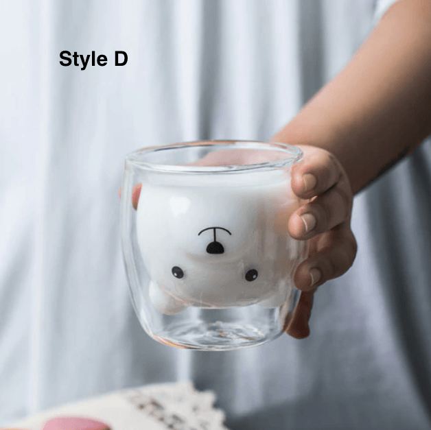 Bear Shaped Double Wall Glass Mugs - huemabe - Creative Home Decor