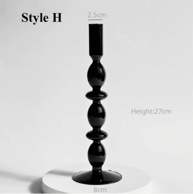 Black Glass Candlesticks / Vase - huemabe - Creative Home Decor