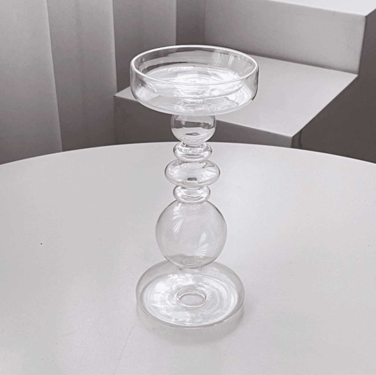 Clear White Black Glass Candle Holders - huemabe - Creative Home Decor
