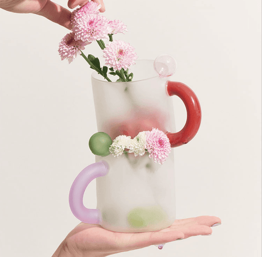 Colored handle Glass Cup (400ml) - huemabe - Creative Home Decor