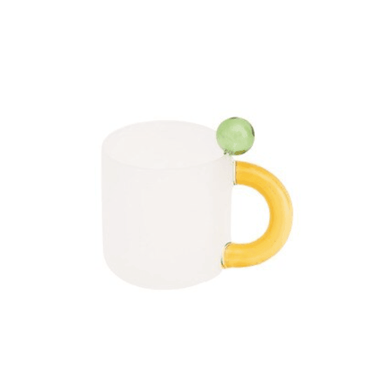 Colored handle Glass Cup (400ml) - huemabe - Creative Home Decor