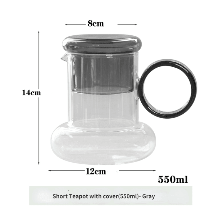 Glass Pitcher Teapot with Cup Lid - huemabe - Creative Home Decor