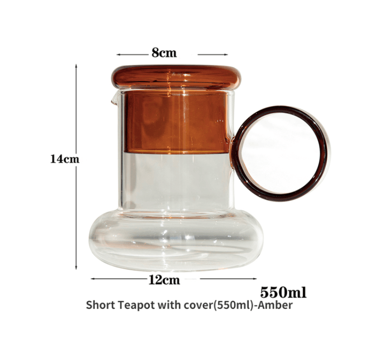 Glass Pitcher Teapot with Cup Lid - huemabe - Creative Home Decor
