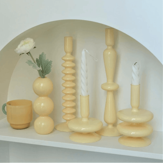 Ivory Color Candle Holders - huemabe - Creative Home Decor