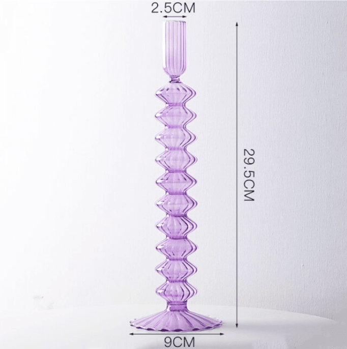 Lace Taper Glass Candlestick Holder - huemabe - Creative Home Decor
