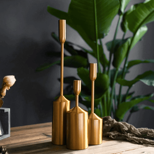 Metal Gold Plated Candle Holders - huemabe - Creative Home Decor