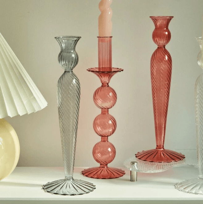 Nordic Glass Taper Candlestick Holder - huemabe - Creative Home Decor