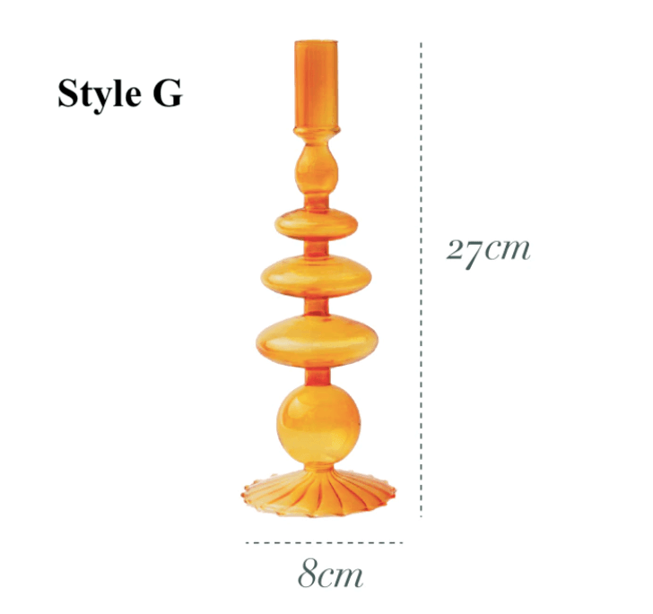 Orange Glass Candlesticks / Vase - huemabe - Creative Home Decor