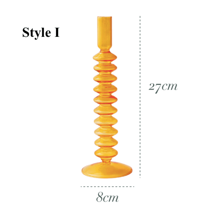 Orange Glass Candlesticks / Vase - huemabe - Creative Home Decor
